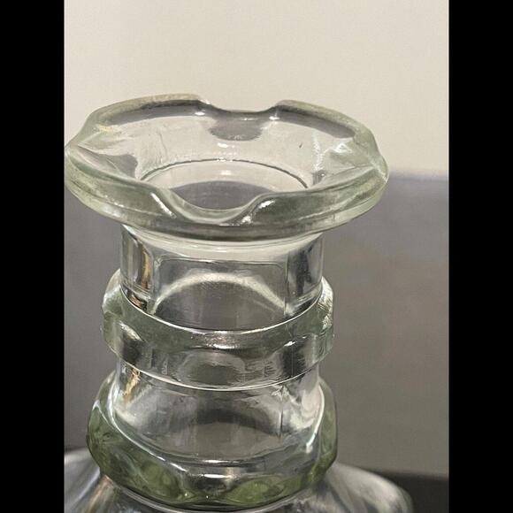 Vintage MCM Pressed Glass Empty Liquor Carafe Decanter Bottle Prohibition Time - Picture 8 of 9